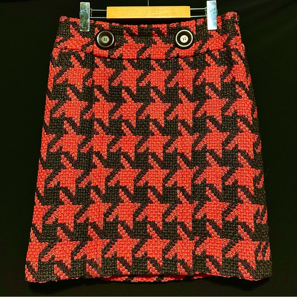 Y2K PER SE Houndstooth Mini Mod Preppy Dark Academia Chic Wool
